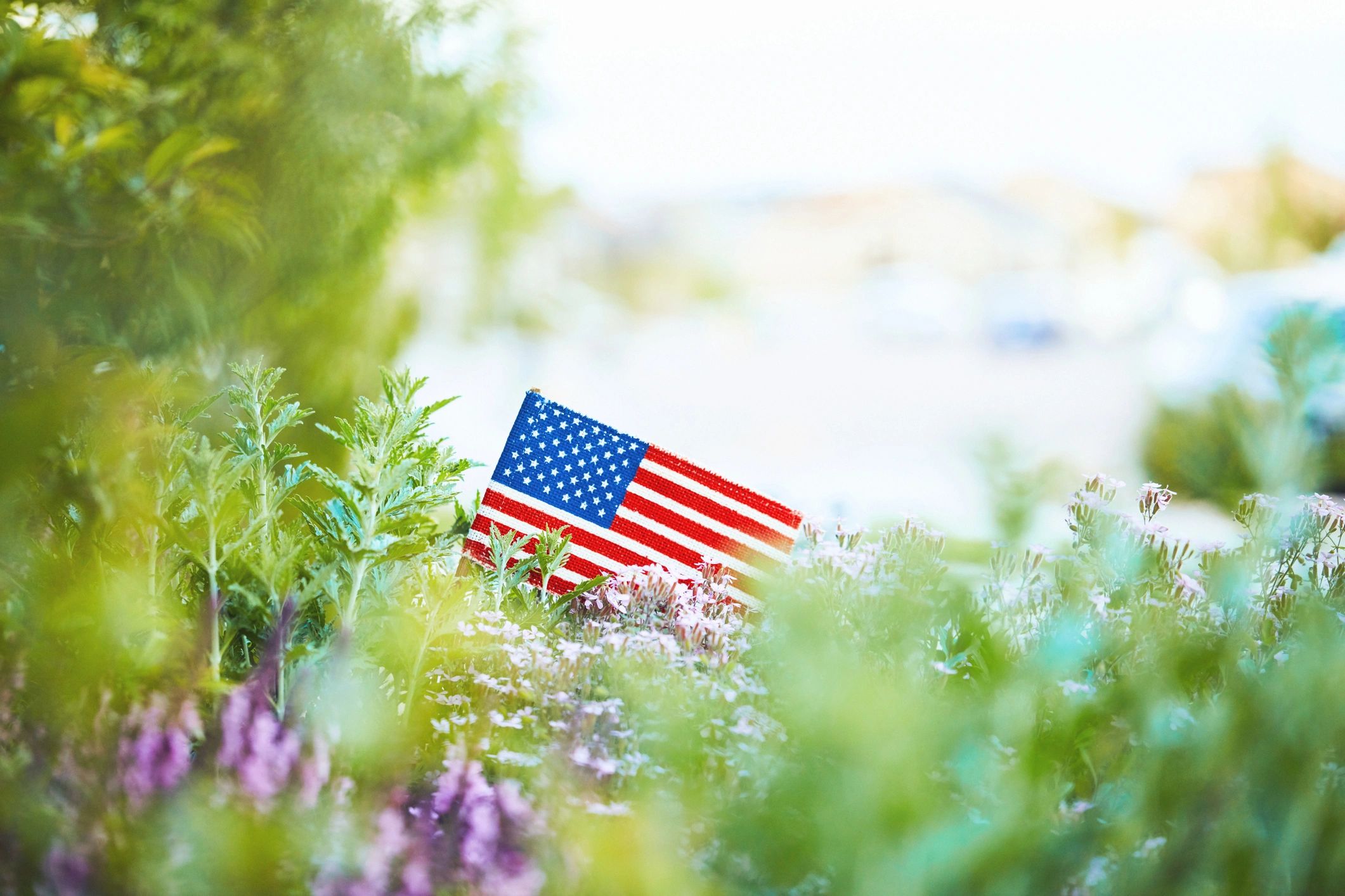 Patriotic American flag outdoors